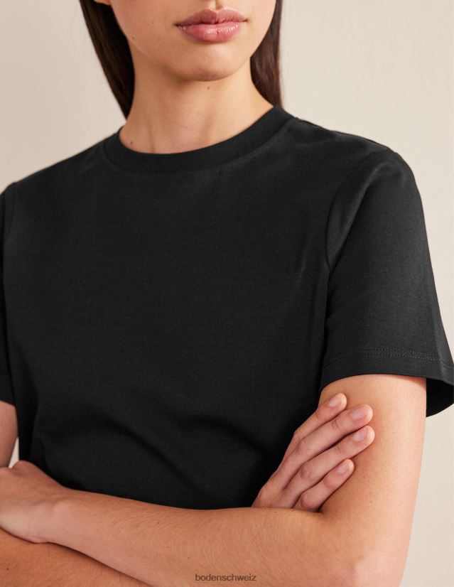 Boden Frauen perfektes Baumwoll-T-Shirt VH86PT1344 Kleidung Schwarz