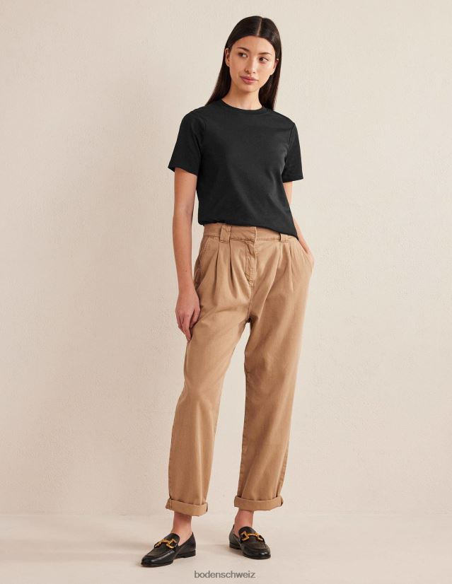 Boden Frauen perfektes Baumwoll-T-Shirt VH86PT1344 Kleidung Schwarz