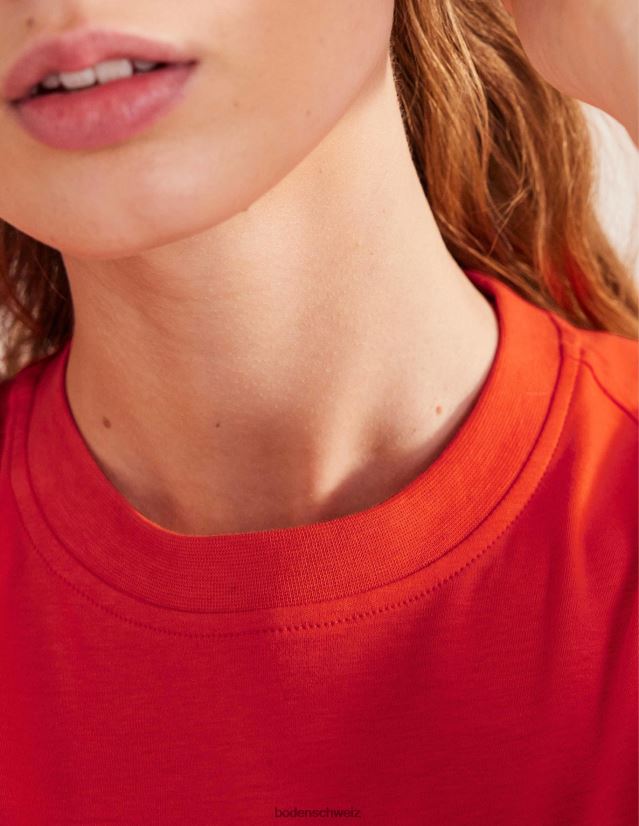 Boden Frauen perfektes Baumwoll-T-Shirt VH86PT1851 Kleidung Erdbeertörtchen