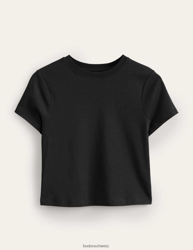 Boden Frauen perfektes, kurz geschnittenes T-Shirt aus Baumwolle VH86PT2116 Kleidung Schwarz