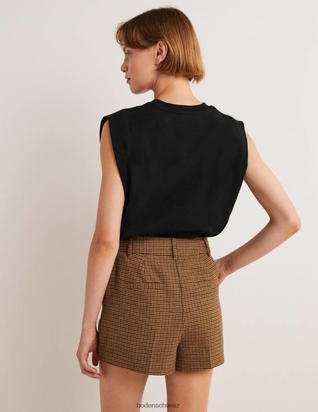 Boden Frauen perfektes ärmelloses Baumwolloberteil VH86PT137 Kleidung Schwarz