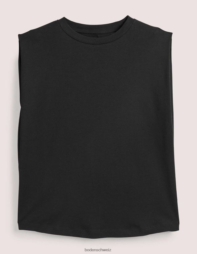 Boden Frauen perfektes ärmelloses Baumwolloberteil VH86PT137 Kleidung Schwarz