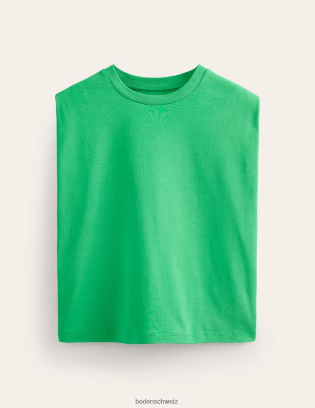 Boden Frauen perfektes ärmelloses Baumwolloberteil VH86PT2585 Kleidung grüne Biene