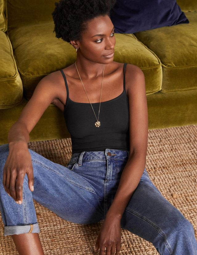 Boden Frauen schlichtes Cami-Oberteil VH86PT203 Kleidung Schwarz