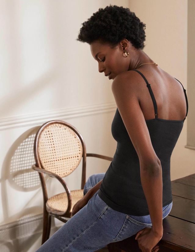 Boden Frauen schlichtes Cami-Oberteil VH86PT203 Kleidung Schwarz