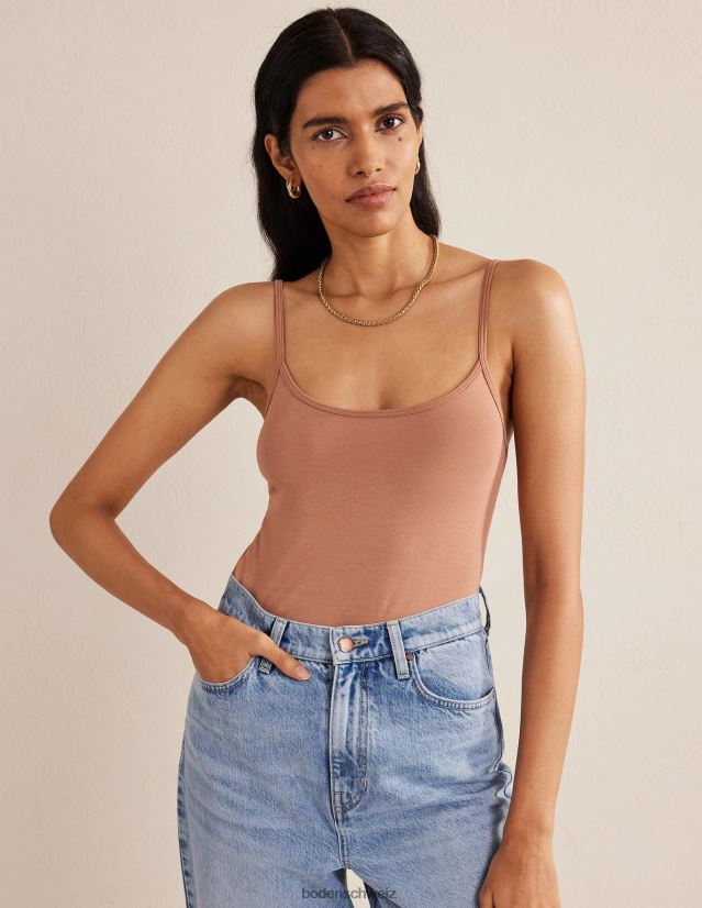 Boden Frauen schlichtes Cami-Oberteil VH86PT208 Kleidung Hellbraun