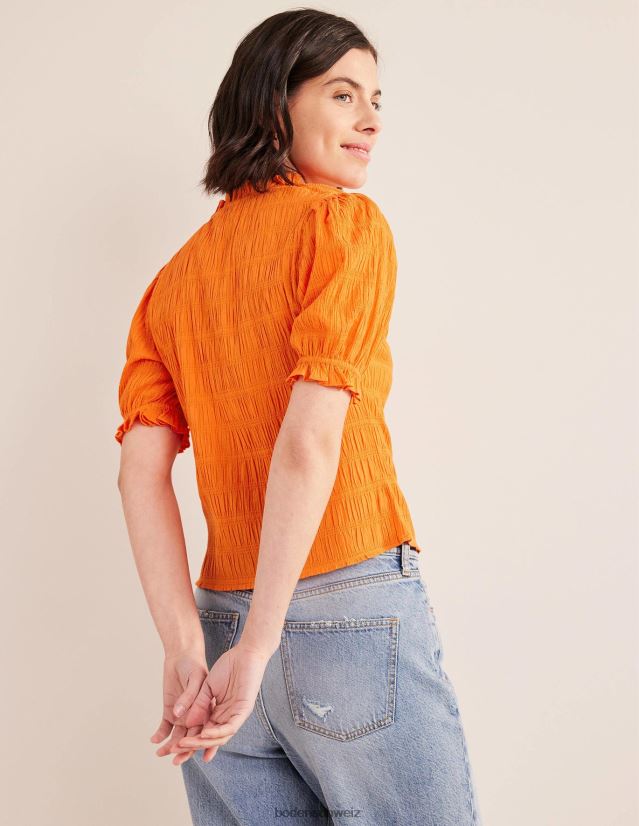 Boden Frauen tailliertes, strukturiertes Oberteil VH86PT1836 Kleidung Zinnoberrot