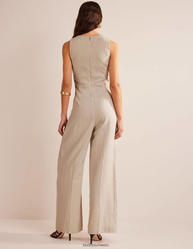 Boden Frauen Anlass-Jumpsuit mit V-Ausschnitt VH86PT2583 Kleidung Kieselstein