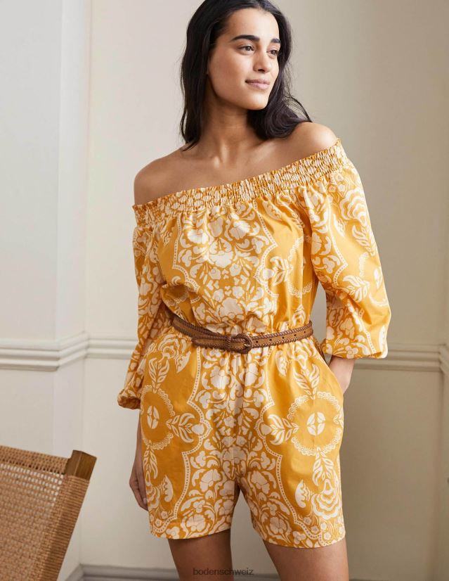 Boden Frauen Schulterfreier Spielanzug VH86PT2429 Kleidung Butter & Passionsblüte