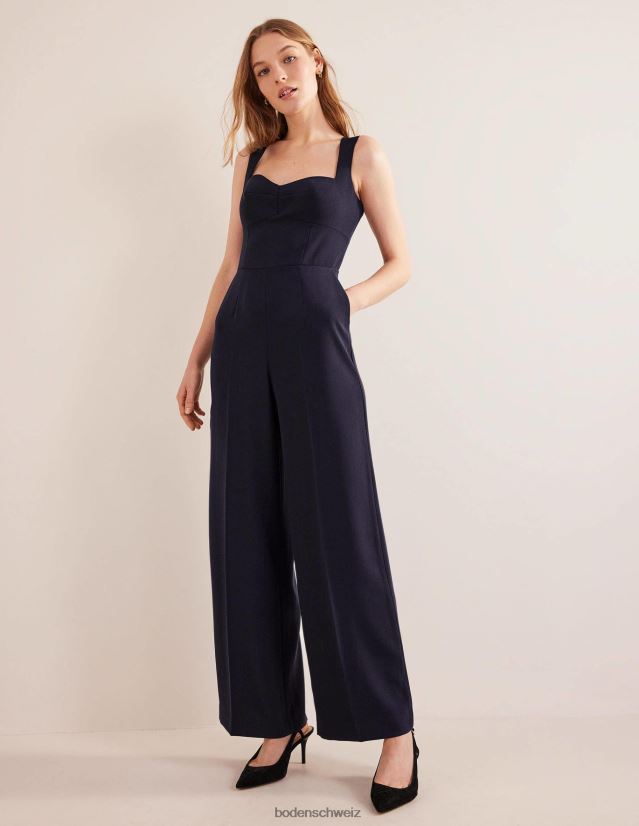 Boden Frauen Sweetheart-Jumpsuit mit weitem Bein VH86PT1198 Kleidung Marine