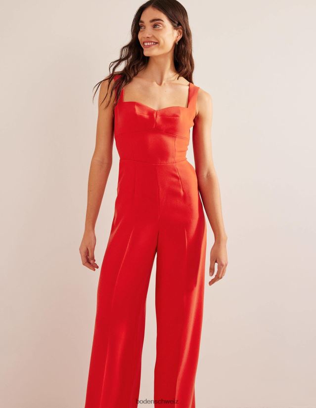 Boden Frauen Sweetheart-Jumpsuit mit weitem Bein VH86PT1292 Kleidung Zinnoberrot
