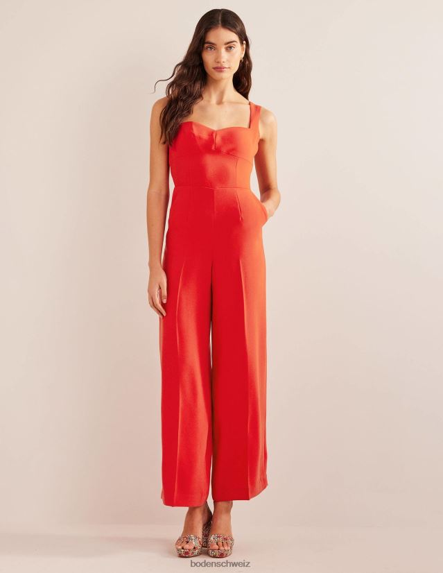 Boden Frauen Sweetheart-Jumpsuit mit weitem Bein VH86PT1292 Kleidung Zinnoberrot