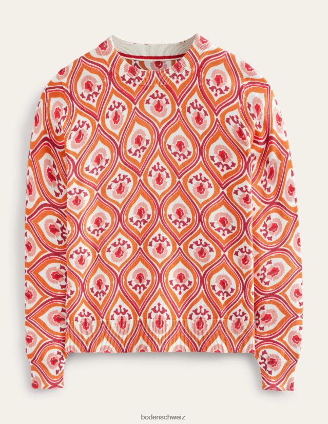 Boden Frauen Bedruckter Pullover mit hohem Kragen VH86PT1486 Kleidung Kumquat & Geo-Kaskade