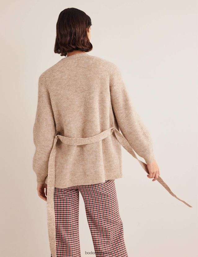 Boden Frauen Flauschiger Cardigan mit Gürtel VH86PT1906 Kleidung Chinchilla-Melange