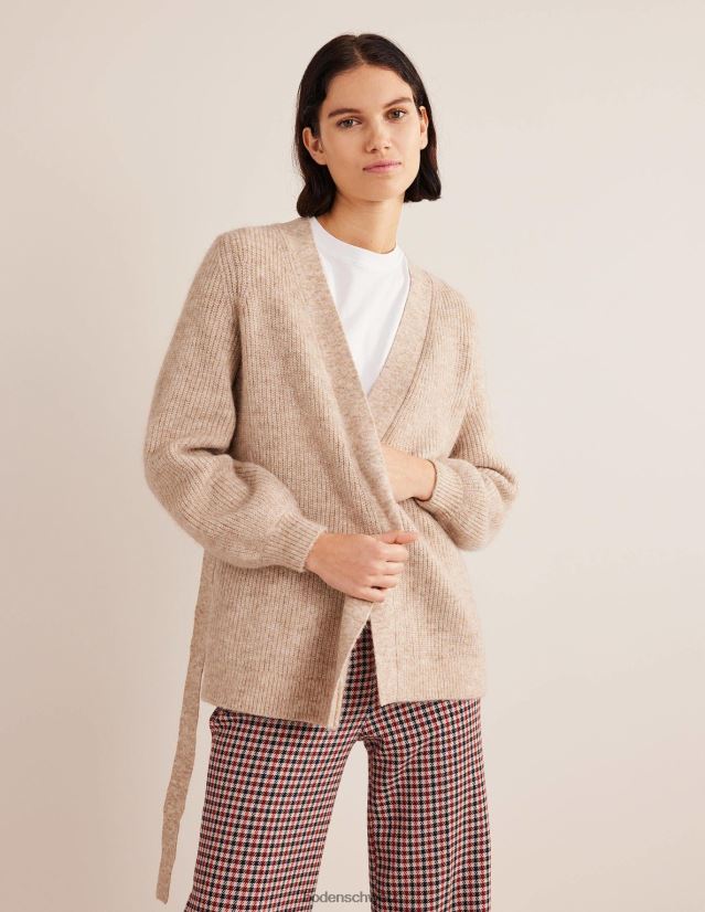Boden Frauen Flauschiger Cardigan mit Gürtel VH86PT1906 Kleidung Chinchilla-Melange
