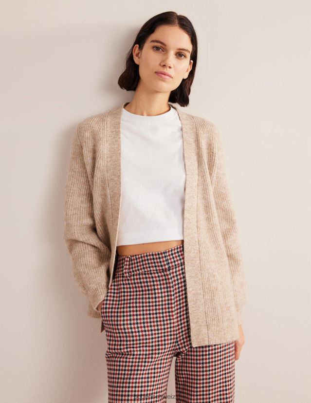 Boden Frauen Flauschiger Cardigan mit Gürtel VH86PT1906 Kleidung Chinchilla-Melange
