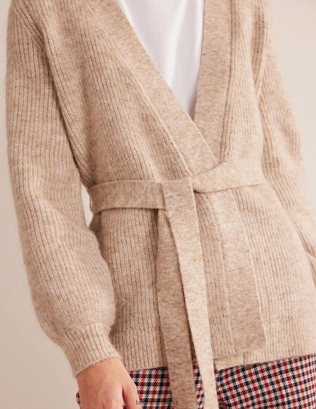 Boden Frauen Flauschiger Cardigan mit Gürtel VH86PT1906 Kleidung Chinchilla-Melange