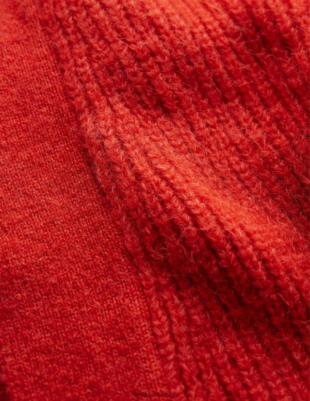 Boden Frauen Flauschiger Cardigan mit Gürtel VH86PT2103 Kleidung Tomate