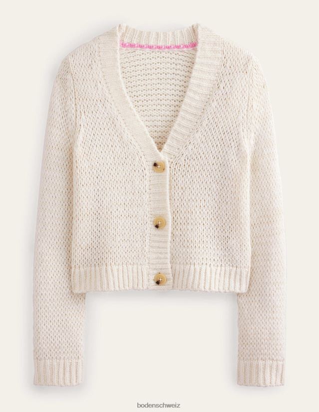 Boden Frauen Flauschiger Cardigan mit offenen Maschen VH86PT1979 Kleidung warmes Elfenbein