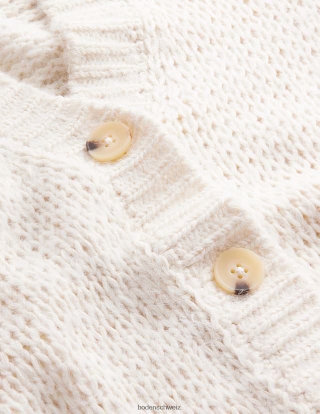 Boden Frauen Flauschiger Cardigan mit offenen Maschen VH86PT1979 Kleidung warmes Elfenbein