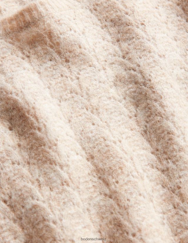 Boden Frauen Flauschiger Pointelle-Pullover VH86PT1740 Kleidung Haferflocken-Melange
