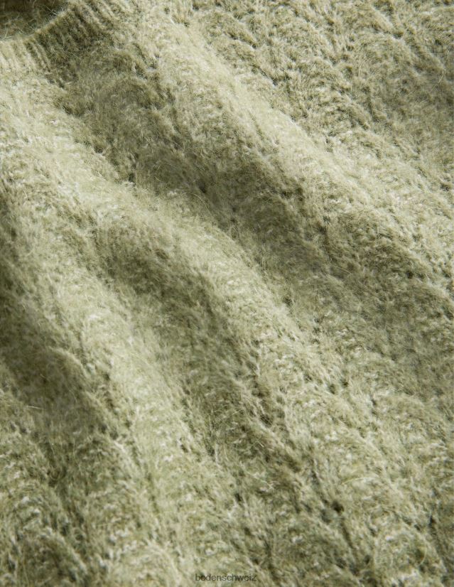Boden Frauen Flauschiger Pointelle-Pullover VH86PT1903 Kleidung steingrün