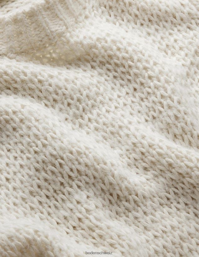 Boden Frauen Flauschiger Pullover mit offenen Maschen VH86PT1383 Kleidung warmes Elfenbein
