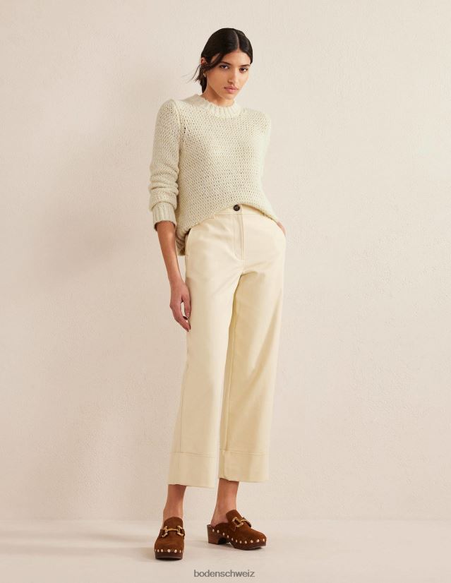 Boden Frauen Flauschiger Pullover mit offenen Maschen VH86PT1383 Kleidung warmes Elfenbein