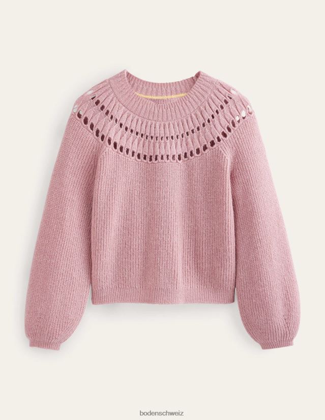 Boden Frauen Flauschiger Rüschenpullover VH86PT1576 Kleidung Dahlie rosa