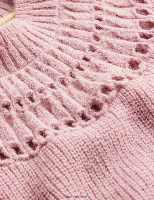 Boden Frauen Flauschiger Rüschenpullover VH86PT1576 Kleidung Dahlie rosa