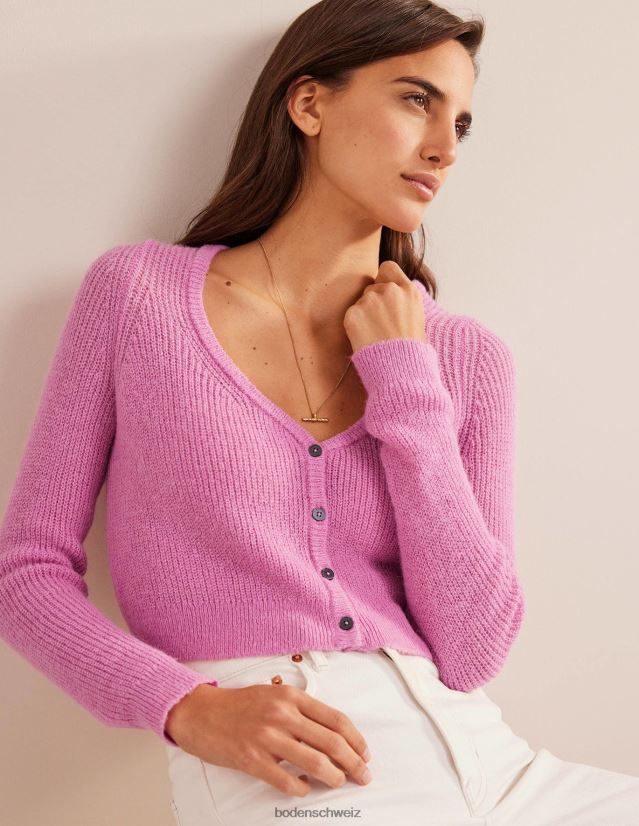 Boden Frauen Flauschiger, verkürzter Cardigan VH86PT2105 Kleidung Lavendelrose