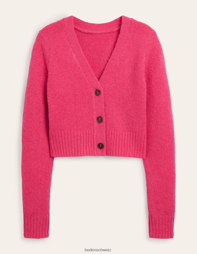 Boden Frauen Flauschiger, verkürzter Cardigan mit V-Ausschnitt VH86PT1756 Kleidung virtuelles Rosa
