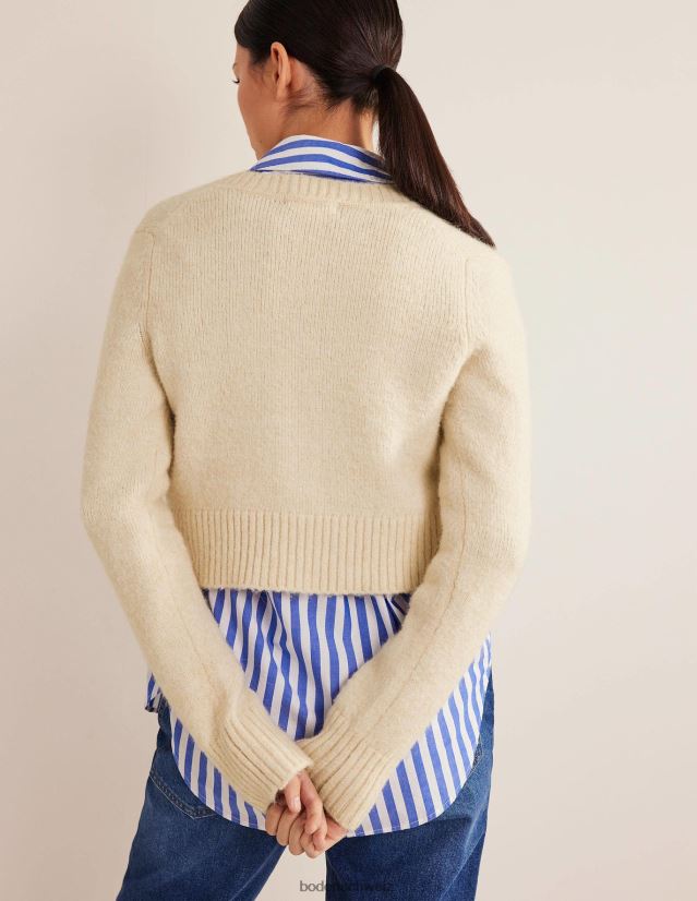 Boden Frauen Flauschiger, verkürzter Pullover mit V-Ausschnitt VH86PT2074 Kleidung Seil