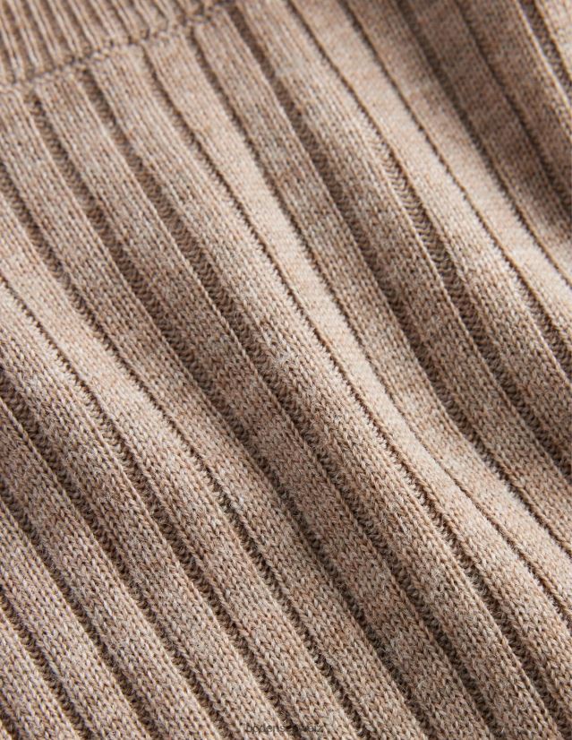 Boden Frauen Gerippter Merinopullover VH86PT1204 Kleidung dunkle Nerzmelange