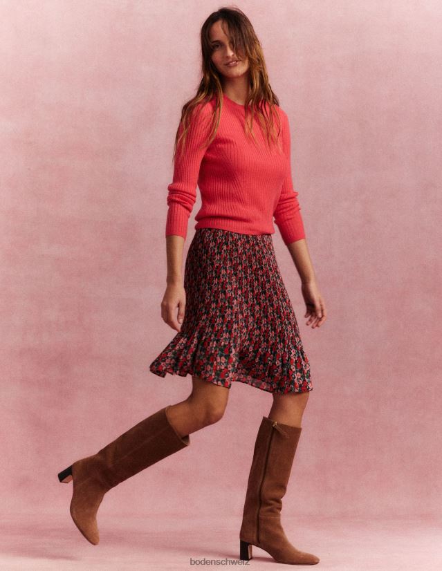 Boden Frauen Gerippter Merinopullover VH86PT2088 Kleidung Koralle