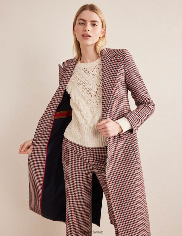 Boden Frauen Gerippter Pullover mit Fransen VH86PT2060 Kleidung warmes Elfenbein