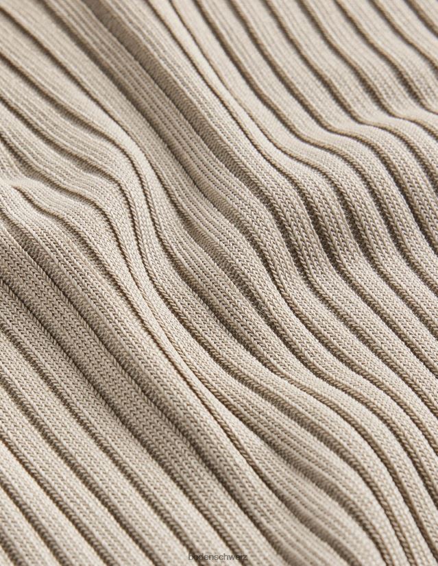 Boden Frauen Gerippter Pullover mit Schlitzausschnitt VH86PT1744 Kleidung Stein