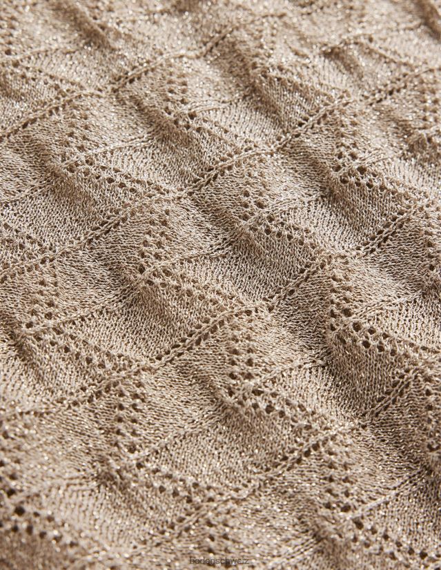 Boden Frauen Gestricktes Strandoberteil mit V-Ausschnitt VH86PT615 Kleidung metallischer Stein