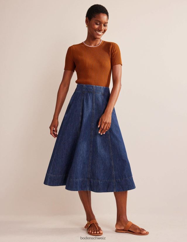 Boden Frauen Gestricktes T-Shirt mit Häkelbesatz VH86PT628 Kleidung Kürbis