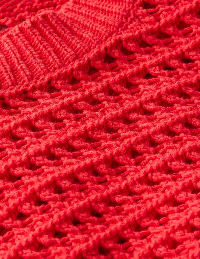 Boden Frauen Kurzer Häkelpullover VH86PT1589 Kleidung Hochrisikorot