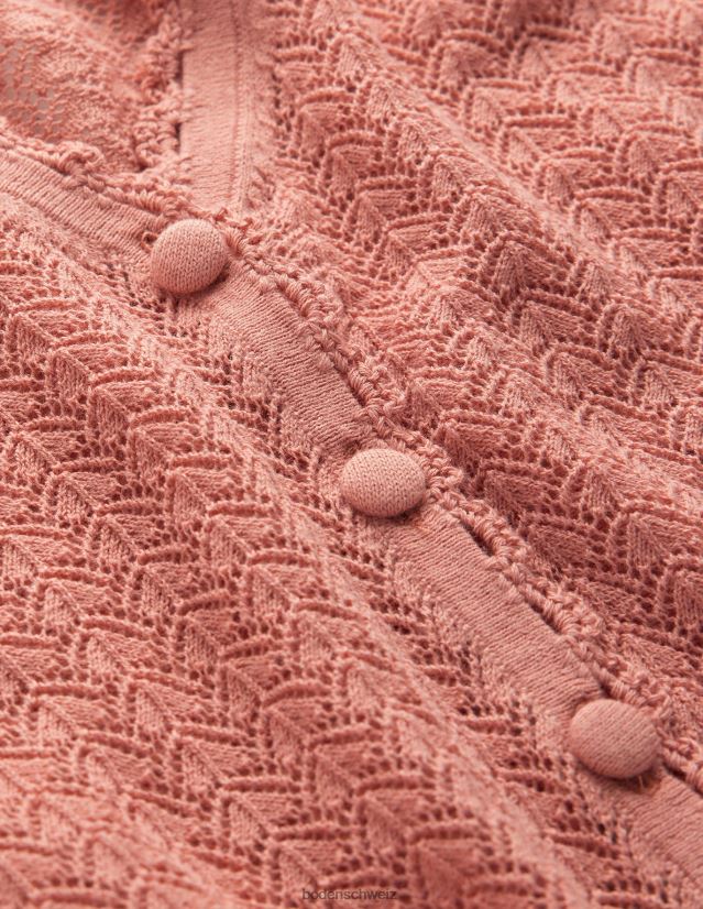 Boden Frauen Kurzer Pointelle-Cardigan VH86PT1282 Kleidung Rosa