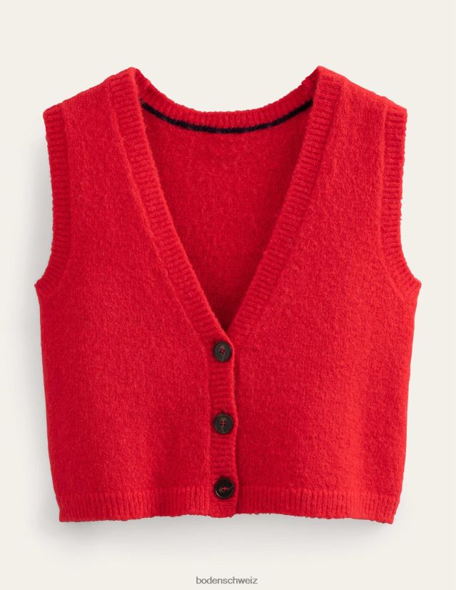Boden Frauen Kurzes, flauschiges Cardigan-Tanktop VH86PT2053 Kleidung Hochrisikorot