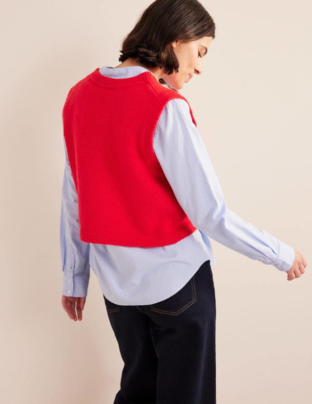 Boden Frauen Kurzes, flauschiges Cardigan-Tanktop VH86PT2053 Kleidung Hochrisikorot