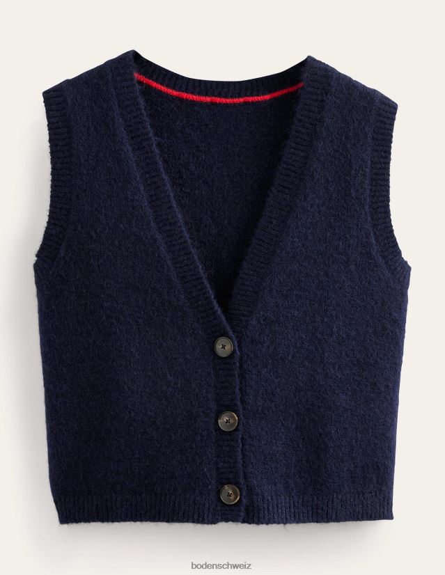 Boden Frauen Kurzes, flauschiges Cardigan-Tanktop VH86PT2120 Kleidung Marine