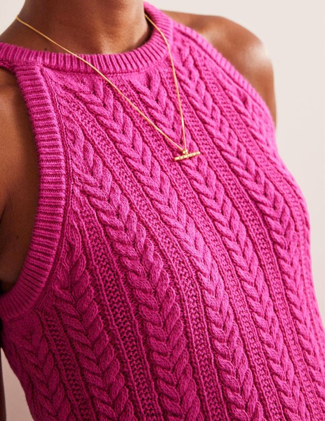 Boden Frauen Maschengestricktes Tanktop VH86PT623 Kleidung Phlox rosa