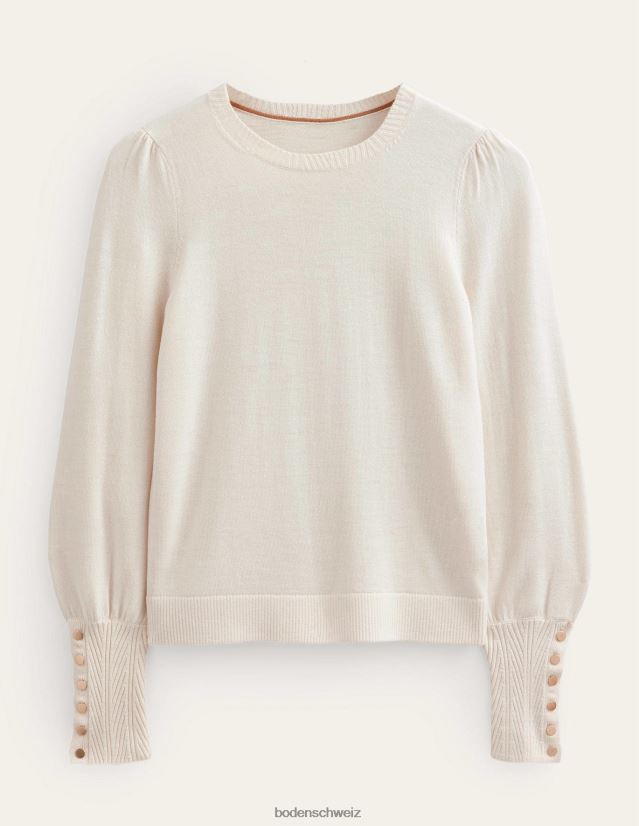 Boden Frauen Merinopullover mit Knopfmanschette VH86PT1971 Kleidung warmes Elfenbein
