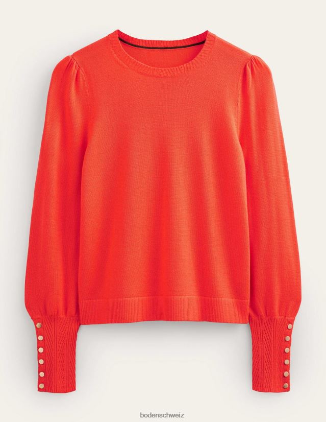 Boden Frauen Merinopullover mit Knopfmanschette VH86PT2071 Kleidung Melonen-Crush