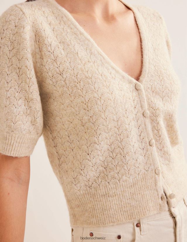 Boden Frauen Pointelle-Cardigan VH86PT1331 Kleidung Haferflocken-Melange