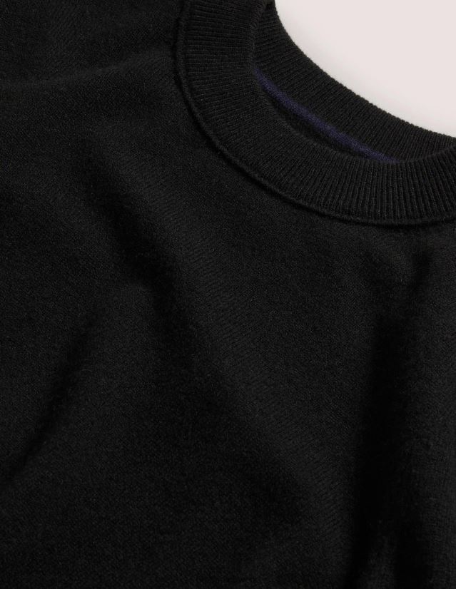 Boden Frauen Pullover aus Kaschmir mit Puffärmeln VH86PT1330 Kleidung Schwarz