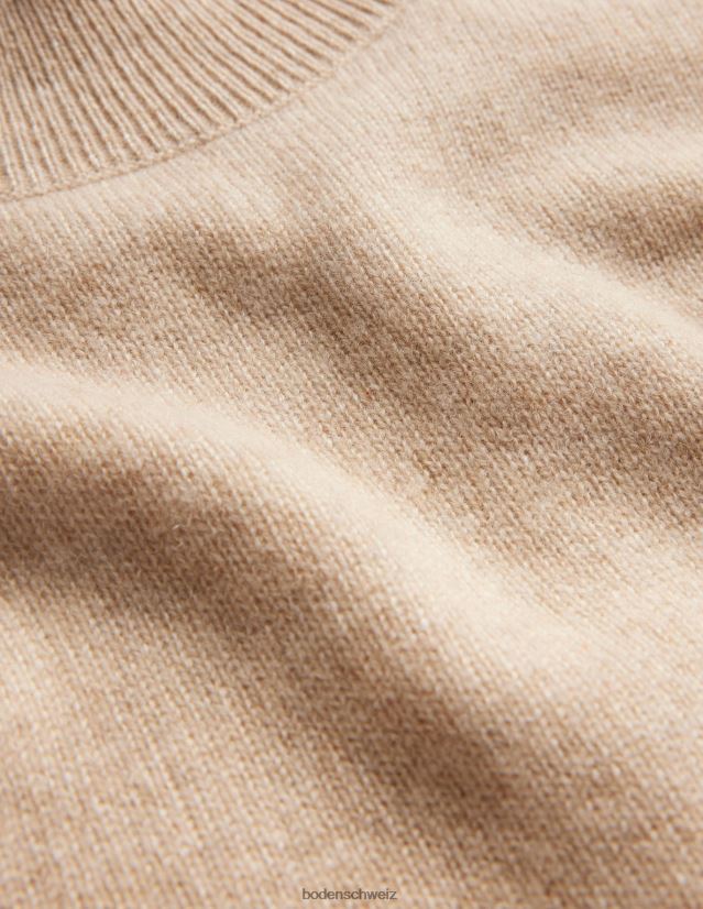 Boden Frauen Rollkragenpullover aus Kaschmir VH86PT1249 Kleidung Chinchilla-Melange